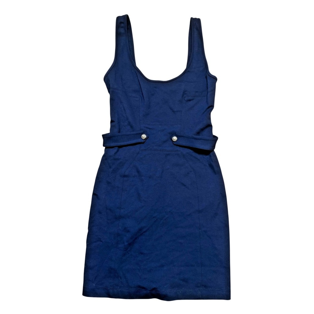 Versace Jeans‎ Womens Blue Tank Button Waist Short Viscose Mini Dress Size US 10